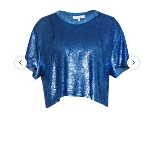 ‼️WOW‼️IRO Sequins Blue Crop Top Size 38
